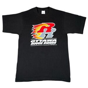 Vintage 90s Ottawa Rough Riders CFL Football First Edition T Shirt Black